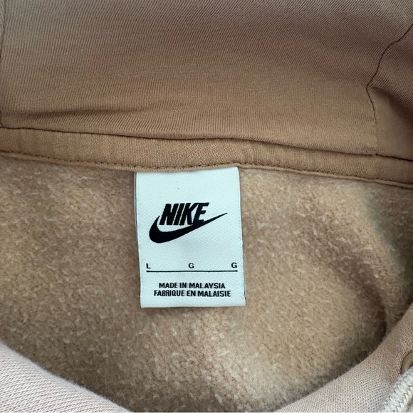 Nike Phoenix Fleece Cropped Hoodie Neutral Brown- Size Large - Picture 4 of 5